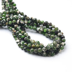 Green Chrome Diopside Faceted AAA Gemstone Beads 4mm PRP923