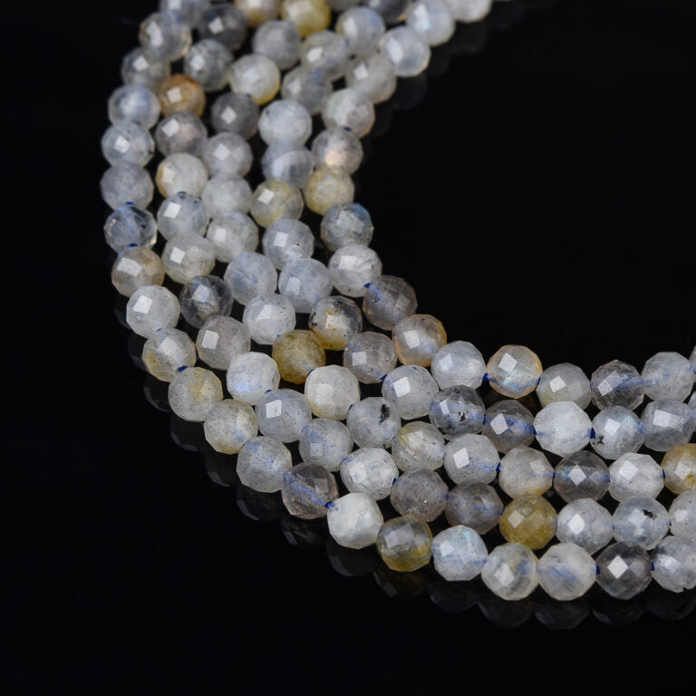 Natural Labradorite 3mm Faceted Round Genuine Beads PRP925