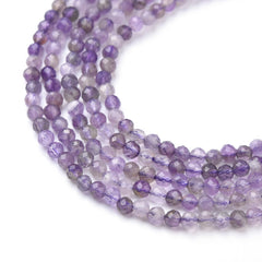 Purple Amethyst Beads Faceted Round Loose Gemstone PRP926