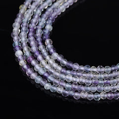 Fluorite Faceted Natural Round Gemstone Beads 2mm PRP927