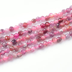 Pink Tourmaline Faceted 3mm Round Beads AAA Gemstone PRP932