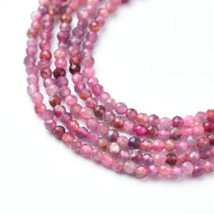 Pink Tourmaline Faceted 3mm Round Beads AAA Gemstone PRP932