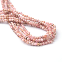 Argentina Rhodochrosite Round Faceted Gemstone Beads PRP953