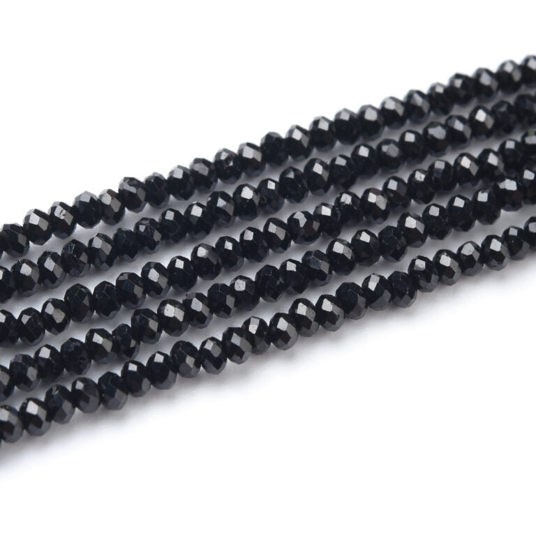 Black Spinel Natural Round Faceted AAA Gemstone Beads PRP955