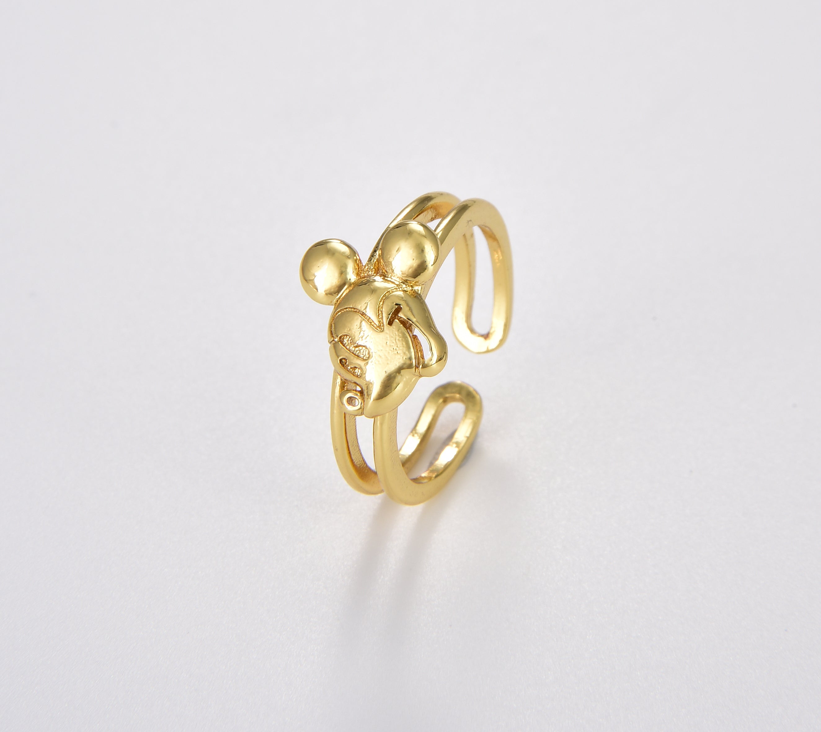 Mouse Ring, Gold Filled Mouse Ring, Stackable Ring, Open Adjustable Ring, Kids Ring, Gift for Her, 21x20mm, RG139