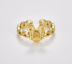 Mouse Ring, Gold Filled Mouse Ring, Stackable Ring, Open Adjustable Ring, Kids Ring, Gift for Her, 22x20mm, RG140