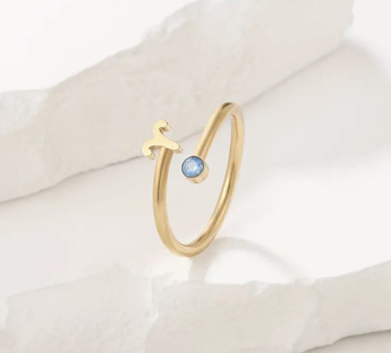 18K Gold Filled Dainty Zodiac Ring, Adjustable Minimalist Ring, Astrology Ring, Horoscope Ring, Gift for Her, RG196