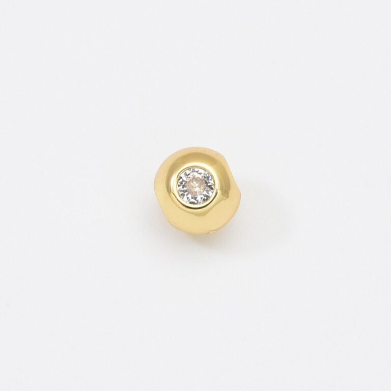 18K Gold Filled Cubic Zirconia Micro Pave Round Ball Bead, Ball Spacer, Spacer Ball Beads, Spacer Beads, CZ Pave Beads, Tiny Spacer Beads, 6x6mm, SP010