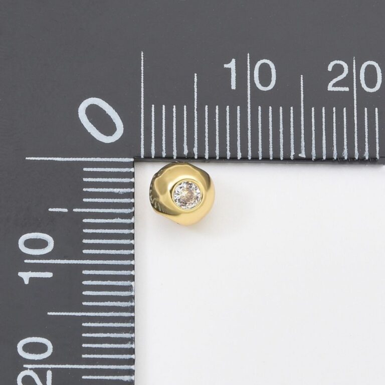 18K Gold Filled Cubic Zirconia Micro Pave Round Ball Bead, Ball Spacer, Spacer Ball Beads, Spacer Beads, CZ Pave Beads, Tiny Spacer Beads, 6x6mm, SP010