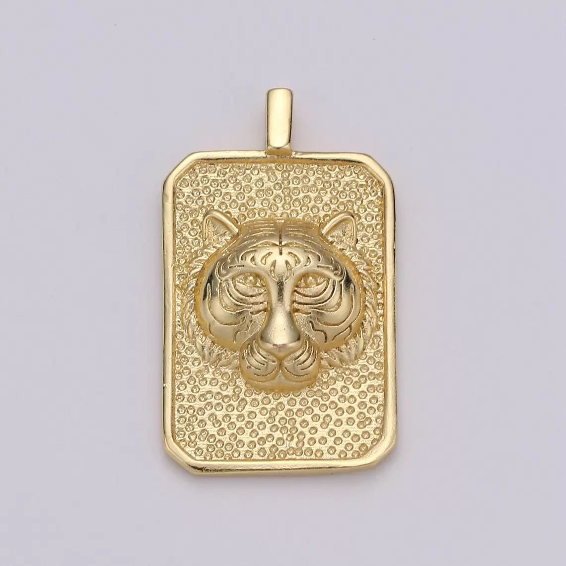 18K Gold Filled Striking Tiger Head Pendant for a Vegas-inspired Necklace, CP1282