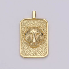 18K Gold Filled Striking Tiger Head Pendant for a Vegas-inspired Necklace, CP1282