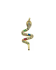 14K Gold Filled Dainty Colorful Micro Pave Snake Charm, Cubic Snake Charm, Serpent Charm, Animal Charm for Necklace Bracelet Component, CP1284