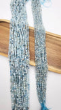 Sparkling Beauty Genuine Aquamarine Gemstone Beads with Laser Diamond Cut – High Quality Micro Faceted Round Beads, 3.5mm Size on a 15.5″ Strand – PRP576