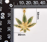 24K Gold Filled Marijuana Leaf Charm Pendant, Cannabis Leaf, Marijuana Charm, Cannabis Charm, Leaf Charm, Cannabis, Jewelry Charm, 30mm, CP912