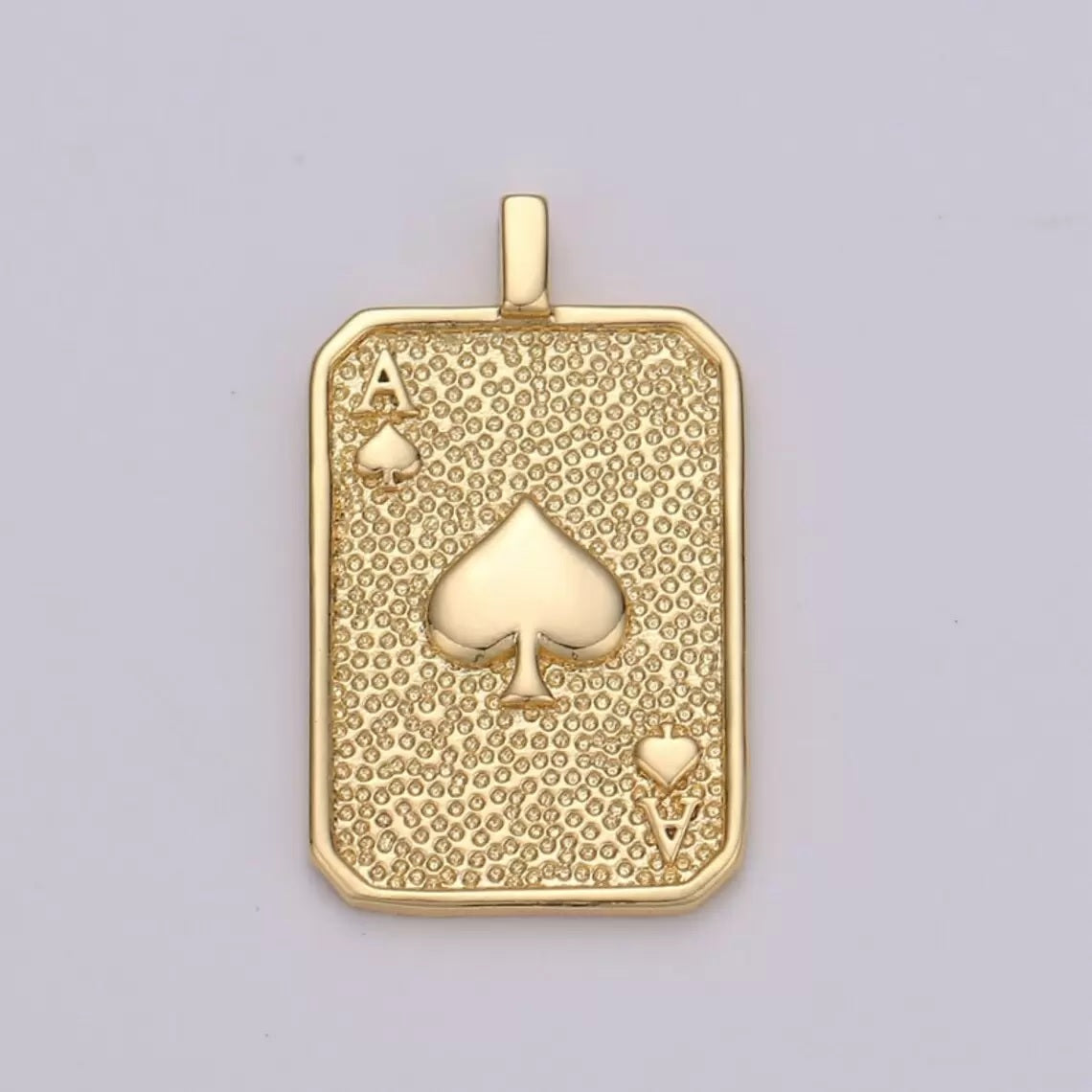 18K Gold Filled Ace of Heart Charm Medallion, CP1281