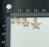 18K Gold Filled Star Charm Pendant, Tiny Star Cubic Zirconia Bracelet Necklace Pendant Earring Charm Gift for Woman Jewelry Making, CP010