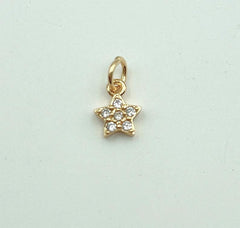 18K Gold Filled Star Charm Pendant, Tiny Star Cubic Zirconia Bracelet Necklace Pendant Earring Charm Gift for Woman Jewelry Making, CP010