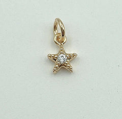 18K Gold Filled Star Charm Pendant, Tiny Star Cubic Zirconia Bracelet Necklace Pendant Earring Charm Gift for Woman Jewelry Making, CP010