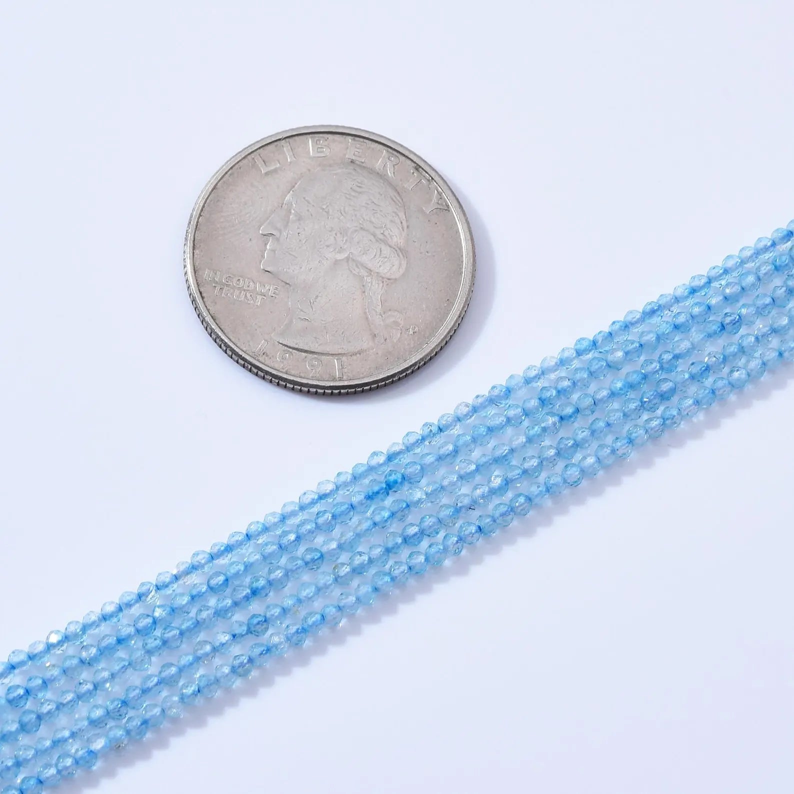 Micro Round Faceted Genuine Real Natural Blue Topaz Beads 1 Full Strand Loose Gemstone Healing Mini Seed Stone Beads 2mm PRP1012