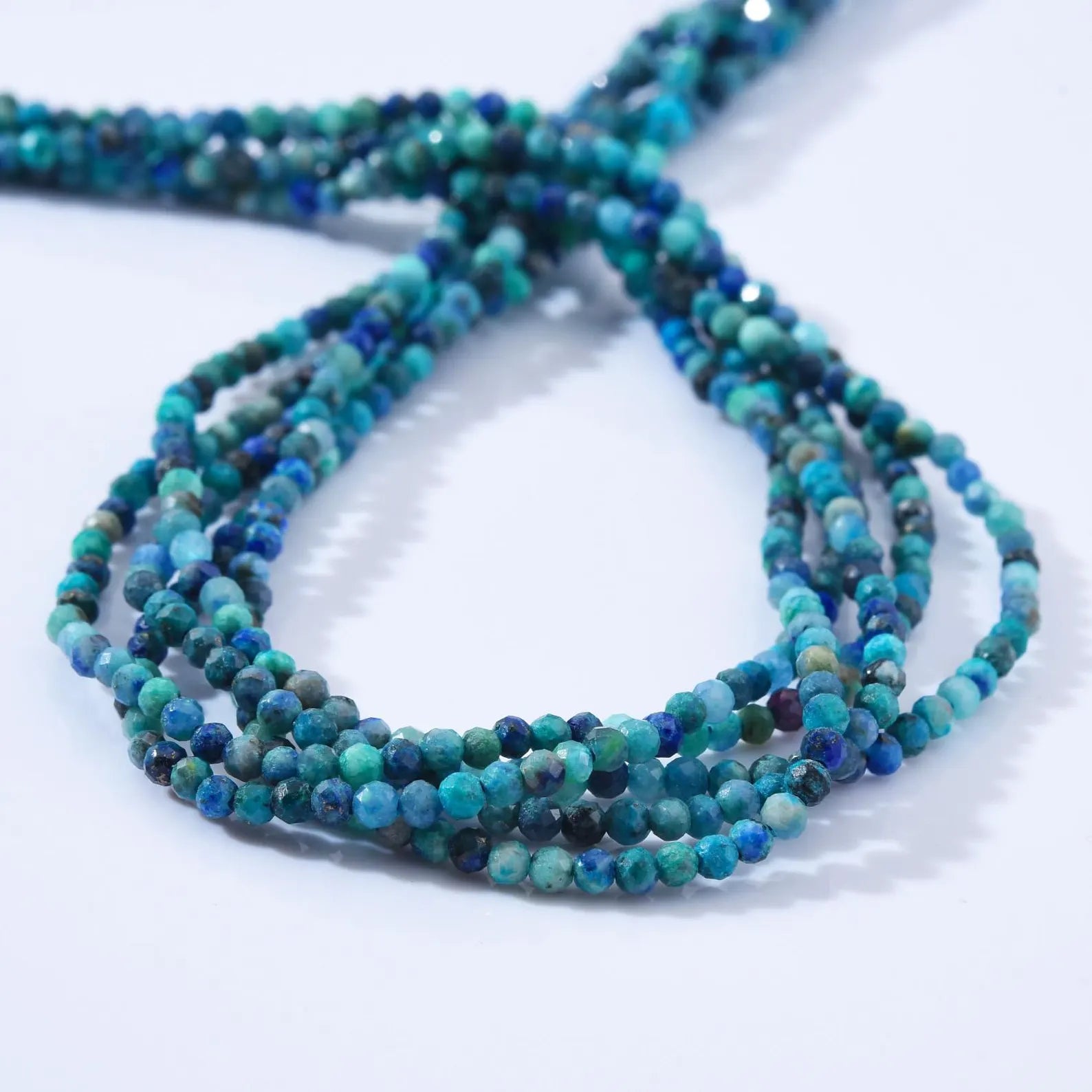 AAA Natural Azurite 2.3mm Faceted Round Beads, Laser Diamond Cut Blue Gemstone 15.5" Full Strand, PRP1014