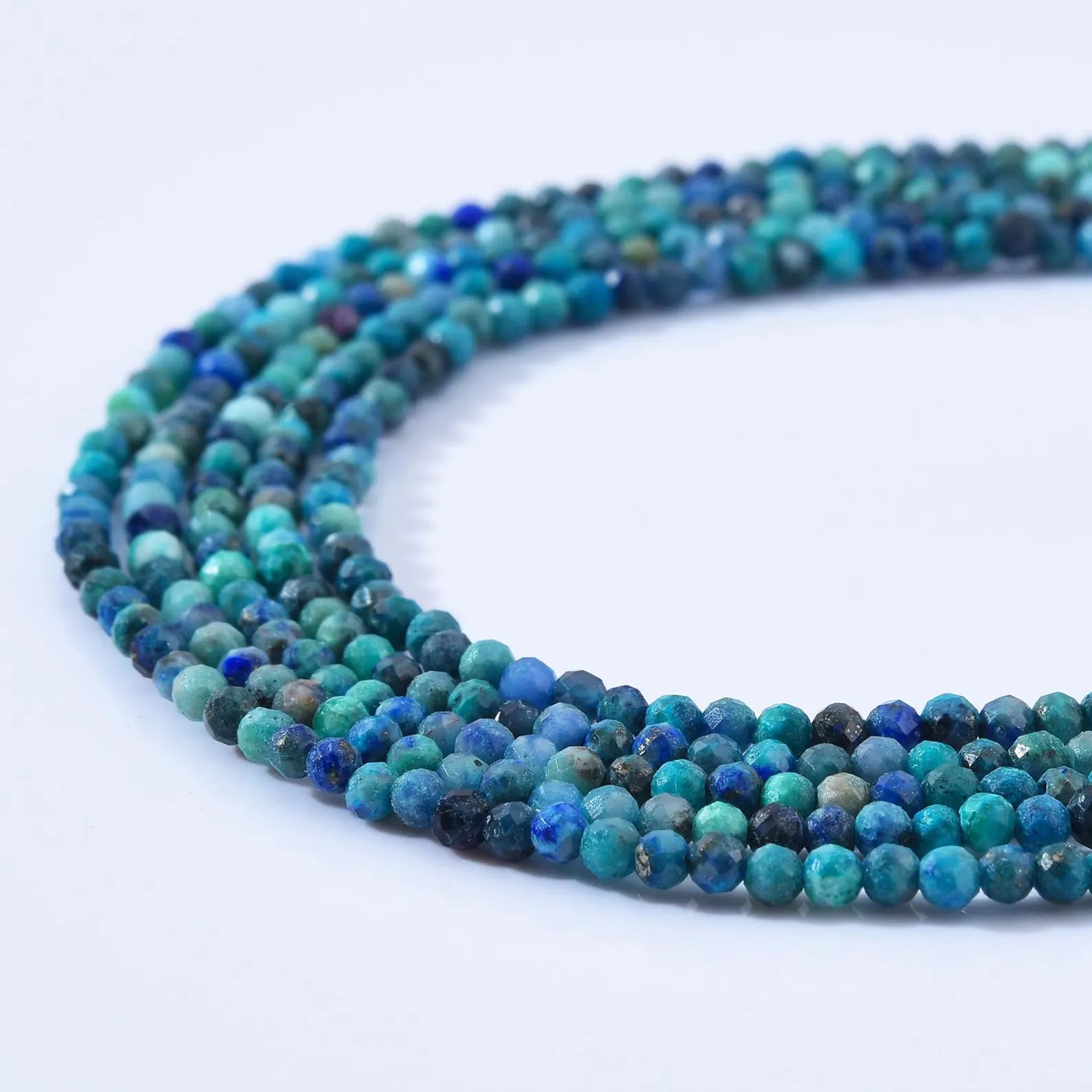 AAA Natural Azurite 2.3mm Faceted Round Beads, Laser Diamond Cut Blue Gemstone 15.5" Full Strand, PRP1014