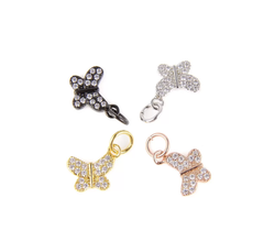 18K Gold Filled Butterfly Charm CZ Micro Pave, Butterfly Pendant, Butterfly Charm for Necklace Bracelet Jewelry Making Supply,18x13mm, CP396