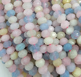 Faceted Natural Pastel Pink Morganite Pink Aquamarine Beryl Rondelle Beads 6x4mm Real Genuine Gemstone 15.5" Full Strand PRP656