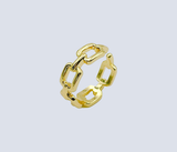 18K Gold Filled Statement Ring Curb Chunky Thick Stackable and Adjustable CZ Open Cable Dainty Link Chain Ring Gift for Her/Him RG-Batch-01