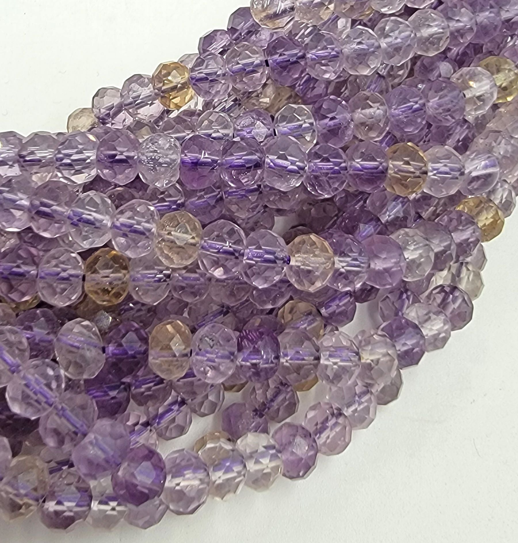 Natural Ametrine Beads Natural Ametrine Faceted Rondelle Beads Natural Ametrine Gemstone Beads 6x4mm 15.5" Full Strand PRP657