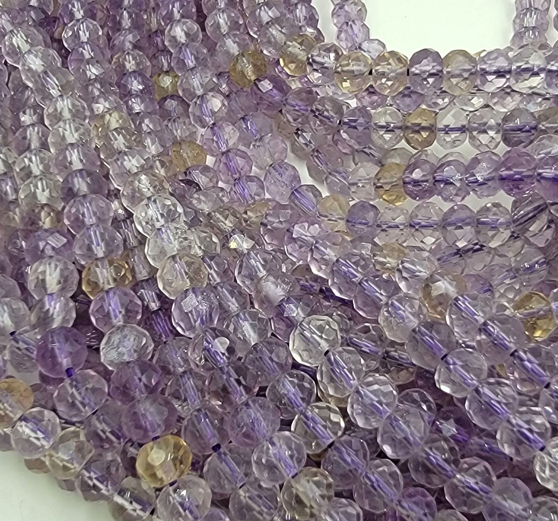 Natural Ametrine Beads Natural Ametrine Faceted Rondelle Beads Natural Ametrine Gemstone Beads 6x4mm 15.5" Full Strand PRP657