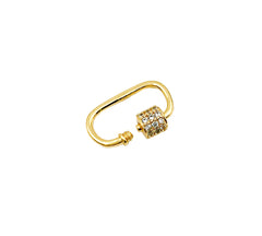 CZ Micro Pave Small Oval Screw Clasp