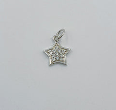 Small Star Charm, 18K Gold Filled Micro Pave CZ Mini Star Charm, Gold Star Charm, Pave CZ Charm, Pave Star Jewelry Bracelet 8x7mm, CP010A