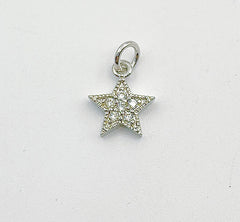 Star Charm, 18K Gold Mini Star Cubic Zirconia Bracelet Necklace Pendant Earring Charm Gift for Woman Jewelry Making, CP010C