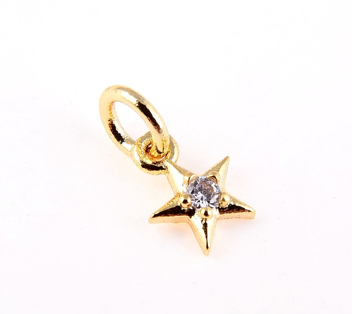 14K Gold Filled Dainty Tiny Star Charm, CZ Micro Pave CZ Star Charm, Star Pendant for Necklace Bracelet, Cubic Zirconia, DIY Jewelry CP011