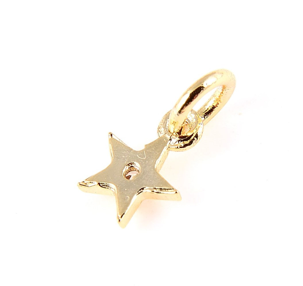 14K Gold Filled Dainty Tiny Star Charm, CZ Micro Pave CZ Star Charm, Star Pendant for Necklace Bracelet, Cubic Zirconia, DIY Jewelry CP011