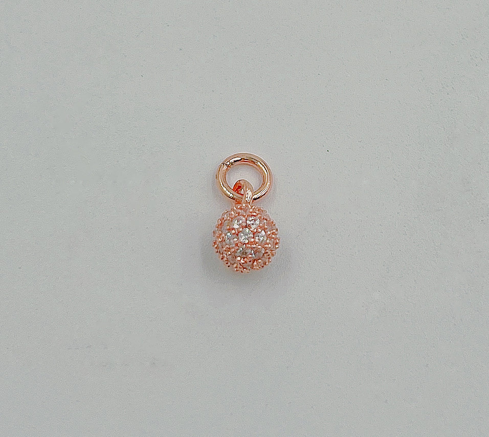 Micro Pave CZ 6mm Round Ball Shamballa 24K Gold Filled High Quality Pave Charm 11x6mm CP021