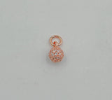 Micro Pave CZ 6mm Round Ball Shamballa 24K Gold Filled High Quality Pave Charm 11x6mm CP021