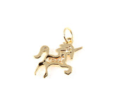Delicate UNICORN Charm, 18K Gold Micro Pave cz Unicorn Pendant, Gold/ White Gold Pave Unicorn charms, 1/2PCS, 14x15mm, CP023