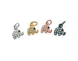Mini Elephant Charm, 18K Gold Filled Micro Pave CZ Elephant Pendant, Elephant Animal Bracelet Charms Dangle Charms, Bulk, CP026