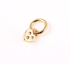 5 or 24pcs Tiny Heart Charm Pendant, 22k Gold CZ Micro Pave Small Charm, Gold Heart Charm, Heart Bracelet Charm, 6x5mm, CP038