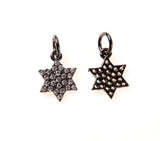 Star of David 18K Gold Filled Charm Pendant Micro Pave Cubic Zirconia Rhinestones Hexagon Star Judaic Charms Minimalist, 14x8mm, CP041