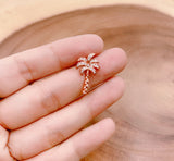 Palm Tree Charm Pendant, 24K Gold CZ Micro Pave Palm Tree Pendant, Palm Tree Charm, Palm Tree Pendant, Cubic Zirconia, 17mm, CP047