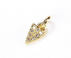 18K Gold Filled Tiny Triangle Charm Pendant, Micro Pave CZ Small Spike Charm Pendant, Triangle Charm, Arrowhead Charm, 10x5mm, CP048