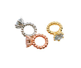 24K Gold CZ Micro Pave Diamond Ring Pendant/Charm, Necklace Bracelet Charm Pendant, Delicate Ring Charm, 8x11mm| CP056
