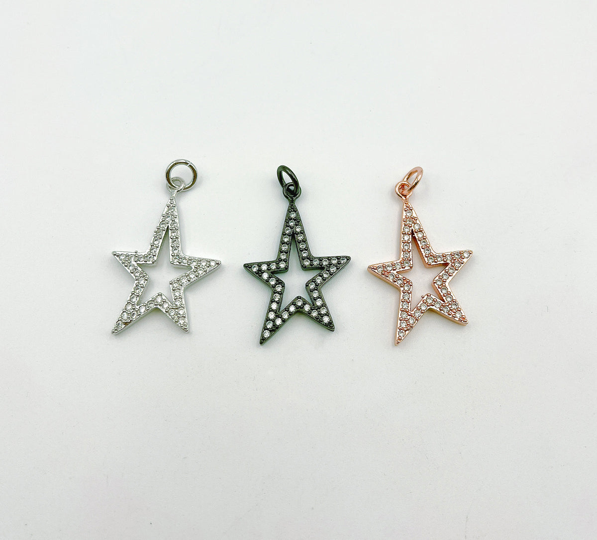 18K Gold Shooting Star Charm, Micro Pave CZ Star Pendant, Star Charm for Bracelet Necklace Jewelry Making, 31x19mm, CP057