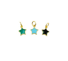 18K Gold Filled Enamel Star Charm Pendant, CP1103