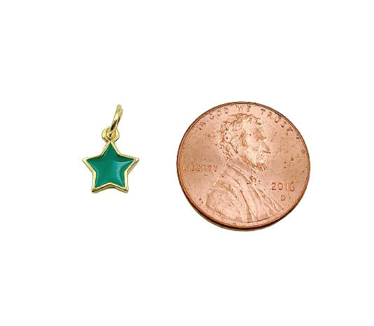 18K Gold Filled Enamel Star Charm Pendant, CP1103