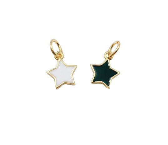 18K Gold Filled Enamel Star Charm Pendant, CP1103