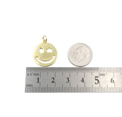 14K Gold Filled Happy Face Charm, Gold Emoji Charm Star Smile Charm Pendant Smiley Face Charms for Necklace Earring Bracelet Supply, CP1248