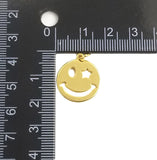 14K Gold Filled Happy Face Charm, Gold Emoji Charm Star Smile Charm Pendant Smiley Face Charms for Necklace Earring Bracelet Supply, CP1248